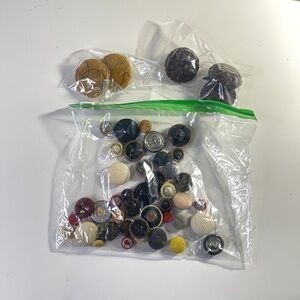 Vintage Assorted Fabric Covered Buttons Lot